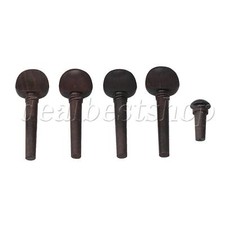 Brown Maple Wood 4/4 Inch Violin End Pin Set Black for Violin Accessories