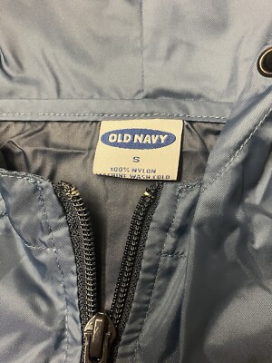 Vtg 90s Old Navy Blue Anorak Windbreaker Jacket Mens Size S