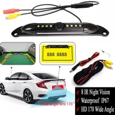 US License Plate Metal Frame Rear View Backup Camera CMOS HD LED Night Vision US