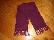 47" Hand Crocheted Wool Scarf