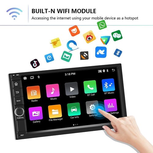 Android 11 Car Stereo GPS Navigation Radio Player Double 2 Din WIFI 1+16G7 Inch - Picture 3 of 12