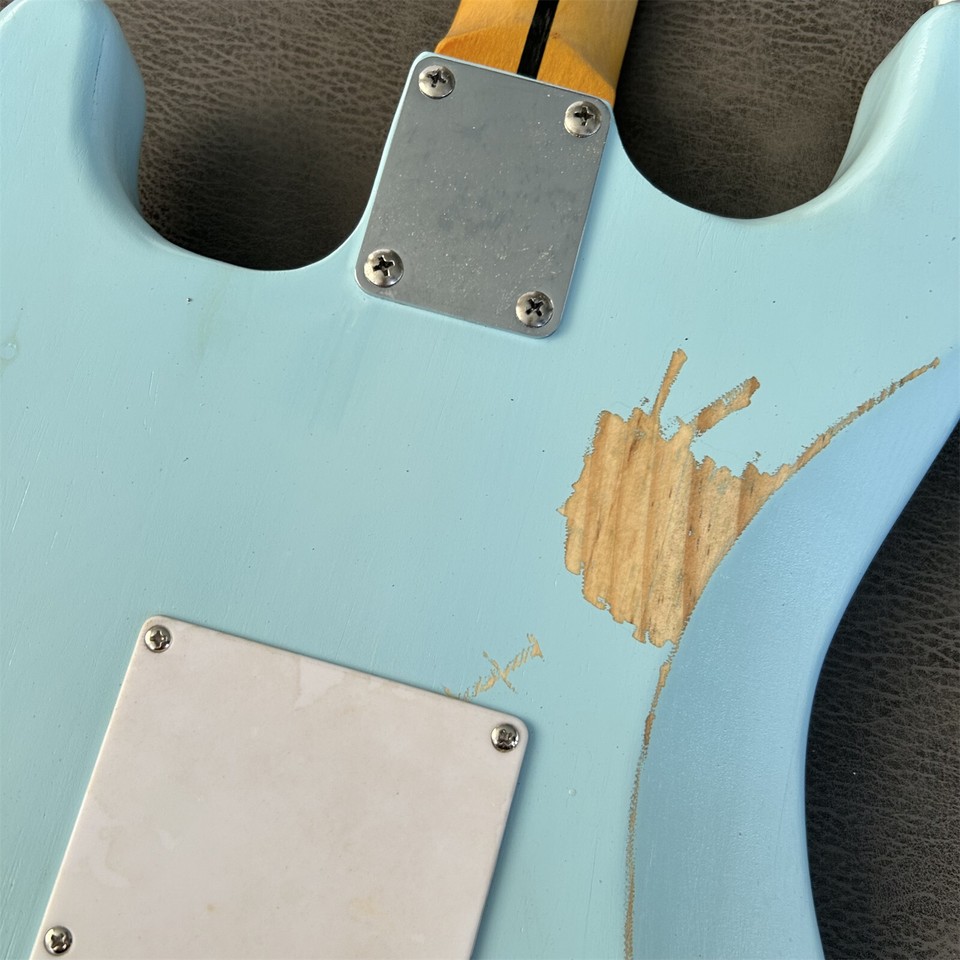 Vintage Relic Blue Electric Guitar Ash Body Rosewood Fretboard Custom ...