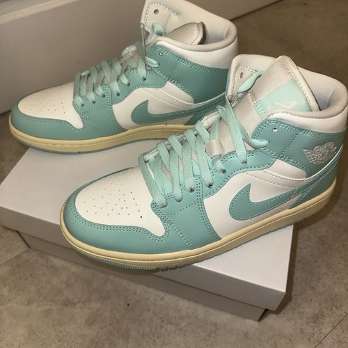 Nike Trainers Womens UK 5.5 Air Jordan 1 Sail Light Dew Leather Mid Shoes Box - Picture 5 of 15