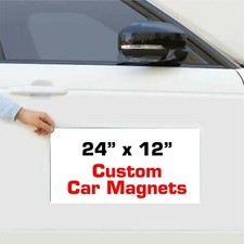 24" x 12" Custom Vehicle Magnets Magnetic Auto Truck Van Car Signs, 1 pc