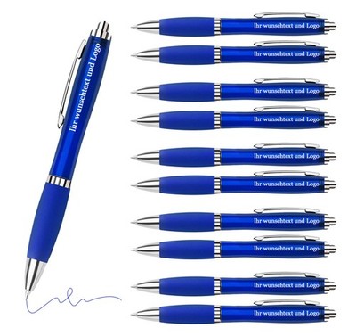 Kugelschreiber mit gravur 10-100 Stück 0,7 mm Schreibend Blau 10x 30x 50x 100x