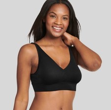 NWT Jockey Generation sz L Black Seamless Rib Pullover Light Support Bra 3654