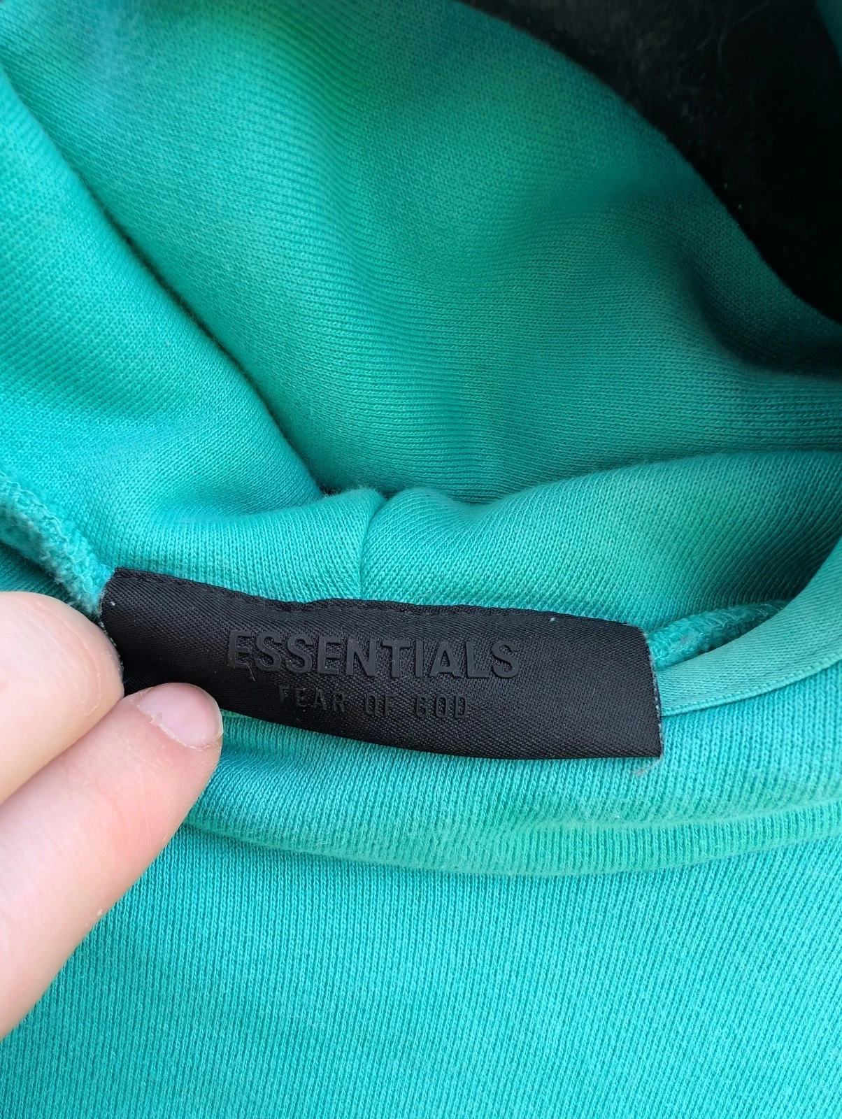 Felpa con cappuccio Fear Of God Essential Pull Over verde foglia come nuova taglia XL streetwear