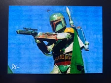 Boba Fett #1 of 5 Star Wars Artist Sketch Card *Artist Signed* David Lee 