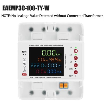 Smart WiFi Meter Leakage Protector Digital LCD Display For Household Appliances