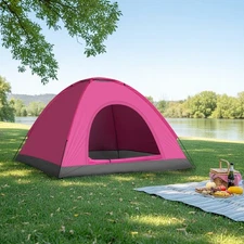 Portable Waterproof Hiking 3-4 Person Camping Dome Tent for Outdoor Activity