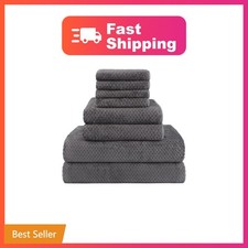 HOMEXCEL Grey 27x54 Inch 8 Piece Bath Towel Set
