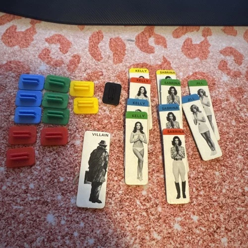 Vintage 1977 Charlie’s Angel Milton Bradley Board Game Pieces, no board