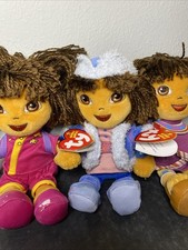 3 Lot TY Beanie Baby Dora the Explorer Tanzania, Russia, China VTG Plush *Read