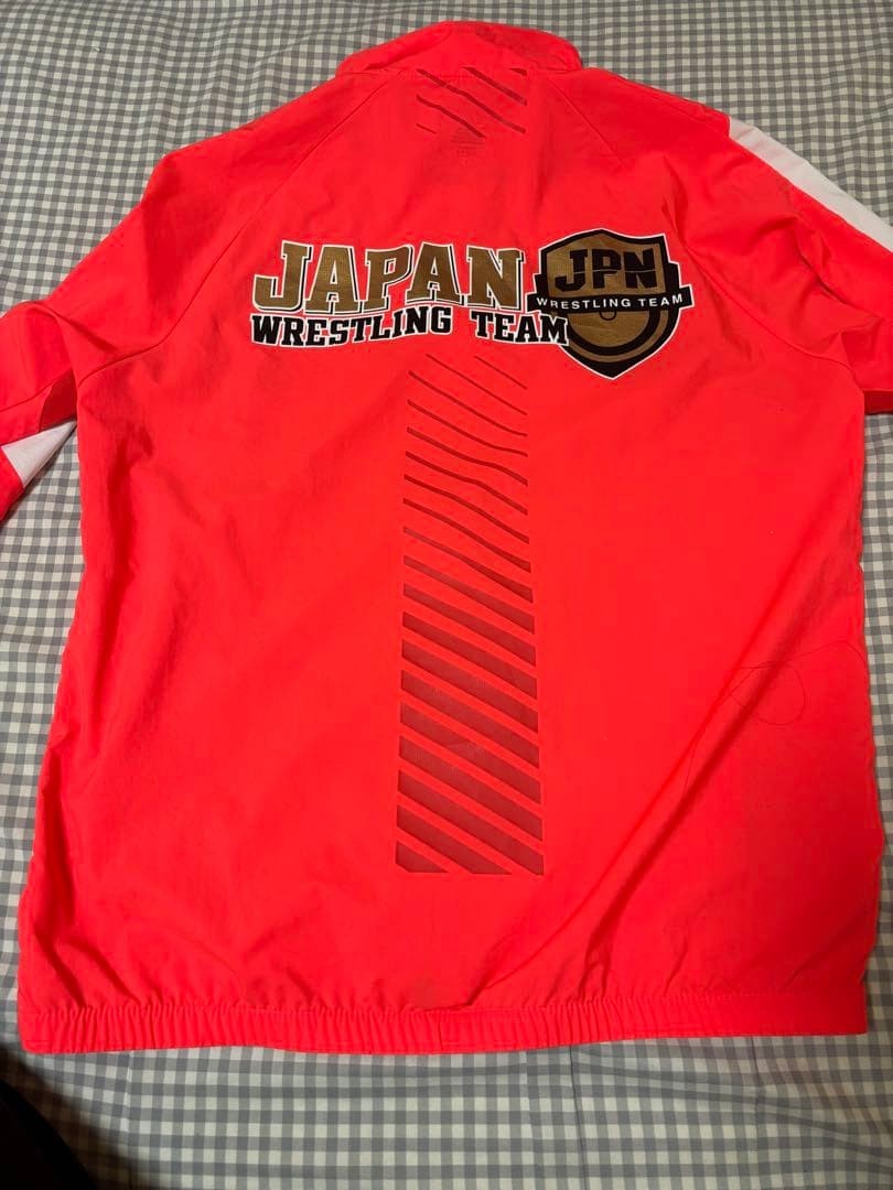 ASICS Japan Wrestling Team Jacket S Orange Team Issue JPN Flag