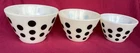 Fire King Black Polka Dot Nesting Bowls Set of 3 Vintage Oven Ware SEE PHOTOS