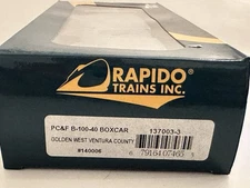 Rapido Trains HO 137003-3 PC&F B-100-40 Boxcar Golden West Ventura County 140006