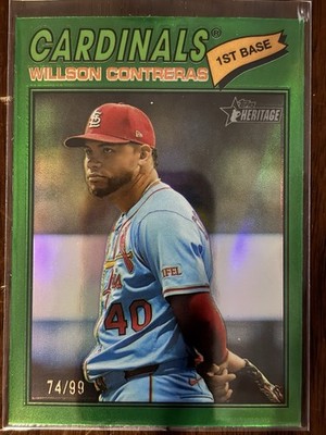 2026 Topps Heritage Willson Contreras Green Chrome Refractor /99 #156