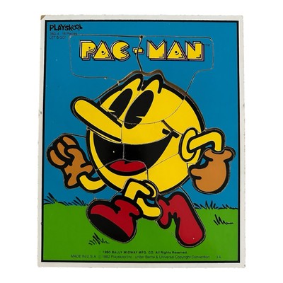Vtg Pac-Man Puzzle Playskool 16 Pcs LET S DO IT 360-4 Pac Man Pacman 1982 HTF