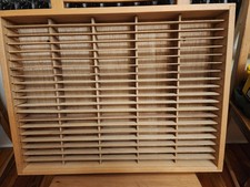 VINTAGE Napa Valley Box Company 100 Cassette Tape Wood Storage Holder Wall Rack