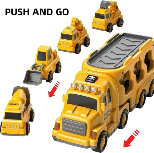 5 In 1 Construction Truck Toy Set With 4 Vehicles For Toddlers Age 2 To 6 - Picture 5 of 8