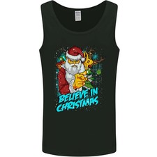 Believe in Christmas Funny Santa Xmas Mens Vest Tank Top