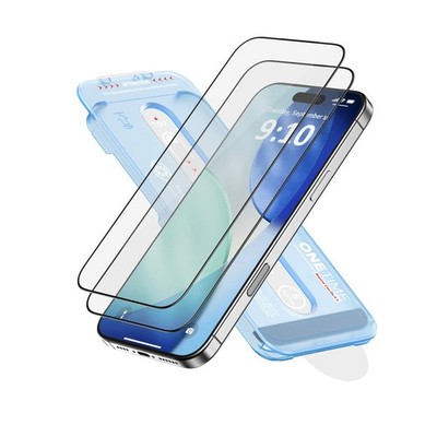 FLOLAB NanoArmour ONETIME 2 Pack for iPhone 17 Screen Protector, Tempered Gla...