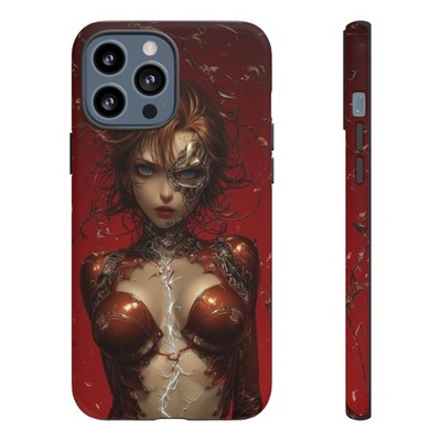 Phone Ink - Lifetime Warranty Custom Case - Battle Girl  Red Bodysuit
