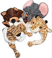 Plush Animal Hats - One Size Fits All - Tiger, Bear, Giraffe, Elephant - 4