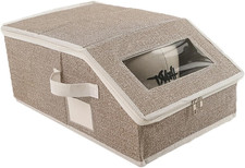 1 Pack Hat Storage Box with Zipper  Carry Handle - Holds 12 Baseball Cap Organi