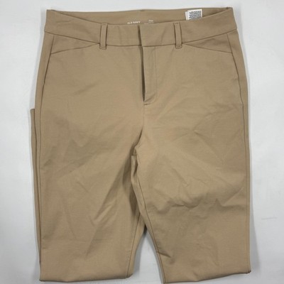 Old Navy Women's Pixie Pants 6 Beige Cotton Stretch Skinny Ankle Fit Workwear