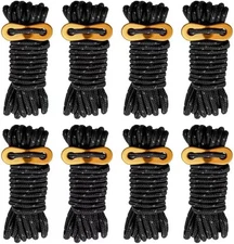 8 Pack 4mm Guy Lines Ultralight Tent Cords with Aluminum Adjuster Tensioner