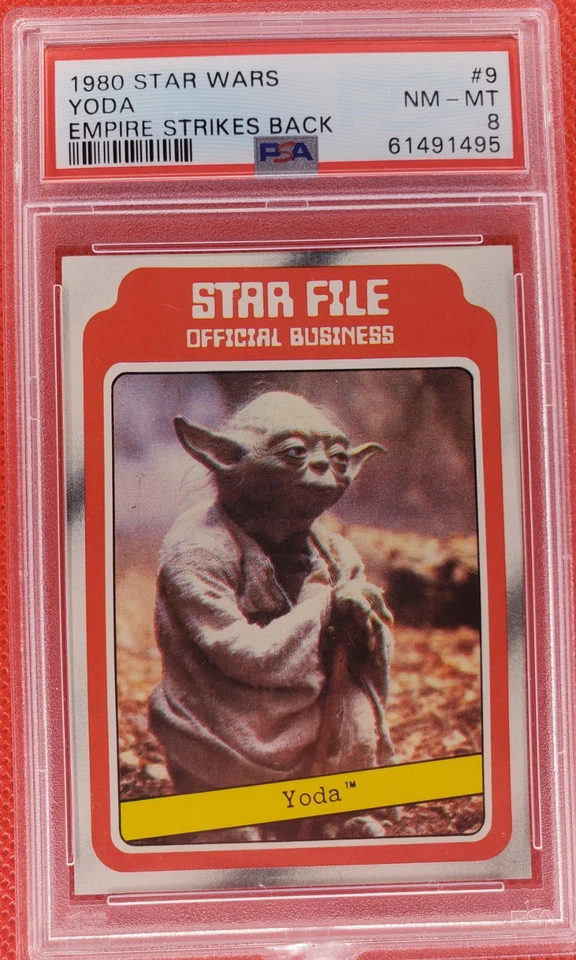 Tarjeta 1980 Star Wars Empire Strikes Back #9 Yoda PSA 8 casi nueva-como nueva Foto 2 de 3