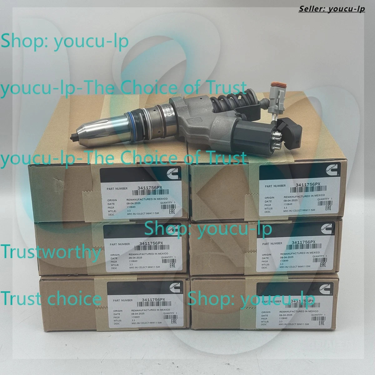 6x Diesel Fuel Injector for Cummins ISM M11 ISM11 QSM11 Engine 3411756 3411756PX