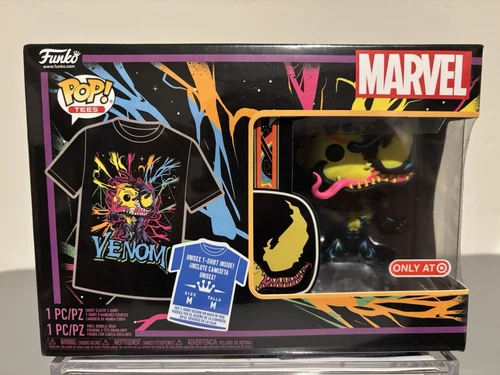 Funko POP! Tees Marvel Venom Eddie Brock Blacklight POP #869 SZ M Target Sealed