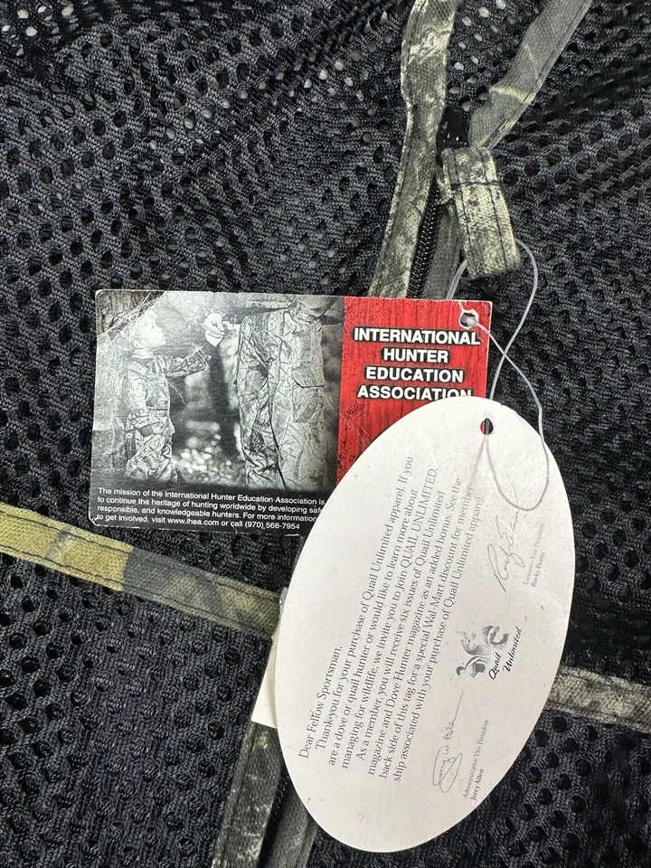 NWT Quail Unlimited Hunting Vest Mens 2XL Forest Camo Mesh Zip Up Lightweight - Image 4 of 4