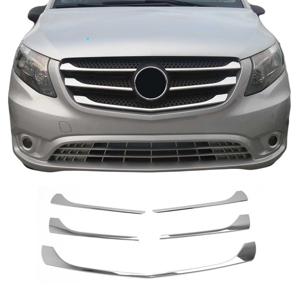 KüHlergrill Leisten Grillleisten FüR Mercedes Vito W447 2014-2019 Chrom 5X-image