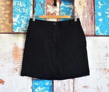 Women's White Stag Chino Skort Skirt Button Pockets Belted SIZE 8 Black