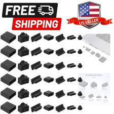 50 PCS 7 Types USB Cover Cap, Silicone USB Port Dust Plug Mobile Anti Dust Po...