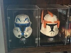 LEGO Star Wars Commander Cody and Captain Rex Helmet Set w/ Display Cases