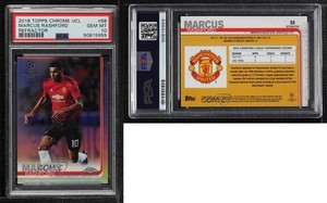 2018-19 Topps Chrome UCL Refractor Marcus Rashford #68 PSA 10 GEM MT