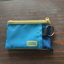 Chums Compact Surfshorts Wallet w/ Key Ring, 2 Zipper Pockets, ID Window 