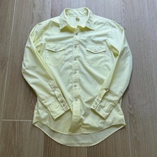 Vintage 80s Malco Modes Yellow Western Pearl Snap Shirt Men's Medium Made In USA