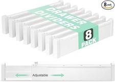 Drawer Dividers 8 Pack, 2.36" High, 12.6-22.8'' Adjustable Drawer Organizers for