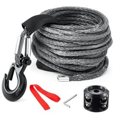 Synthetic Winch Rope Kit 3/8 x 50 ft Winch Line with 13,348 Pounds Bearing