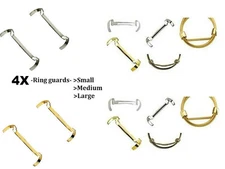 4X White/Yellow Gold Filled Ring Guard Size Adjuster-FOR custom fit Ring Guard
