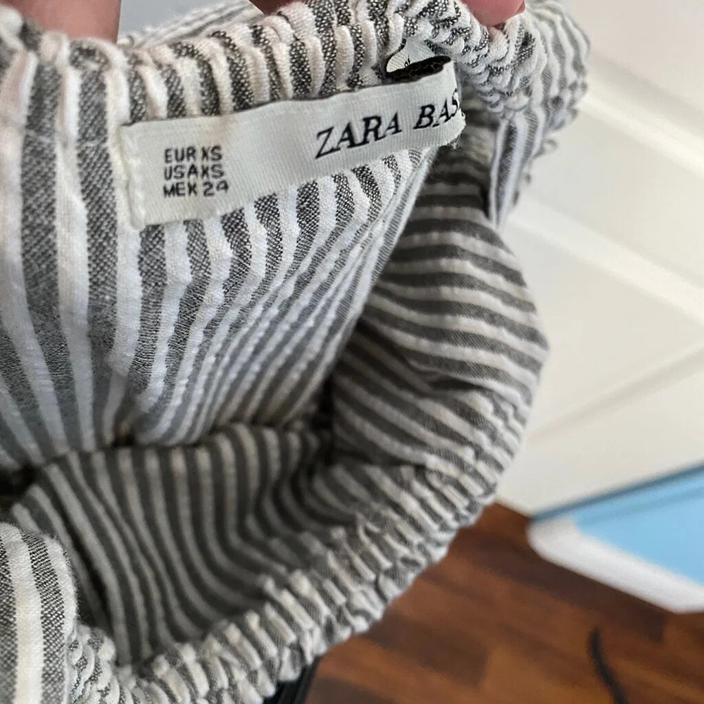 Zara Basic Fall Spring Summer Gray & White Stripe… - image 10