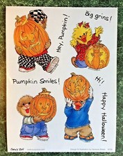 SUZY'S ZOO Sticker Sheet HALLOWEEN Pumpkin Critters Scrapbook Trick or Treat