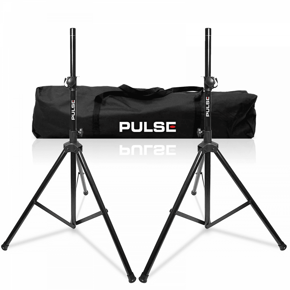 Pulse Adjustable Black 35 mm Steel Speaker Stand Kit Including Bag For DJ / PA