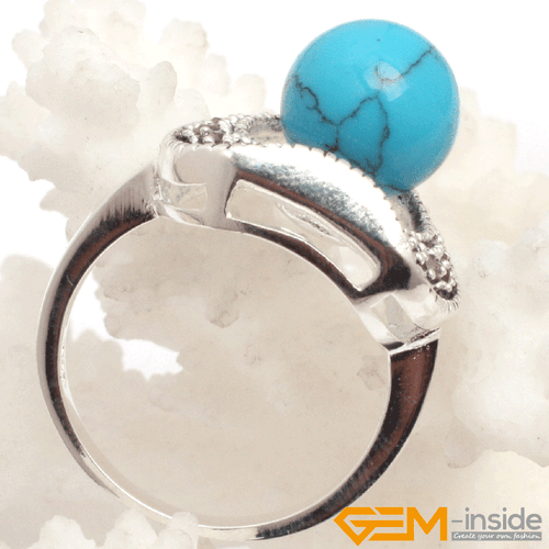 Natural Gemstone Charms Rings Jewelry Tibetan Silver Marcasite Women Gift 6#-8# - Picture 22 of 43