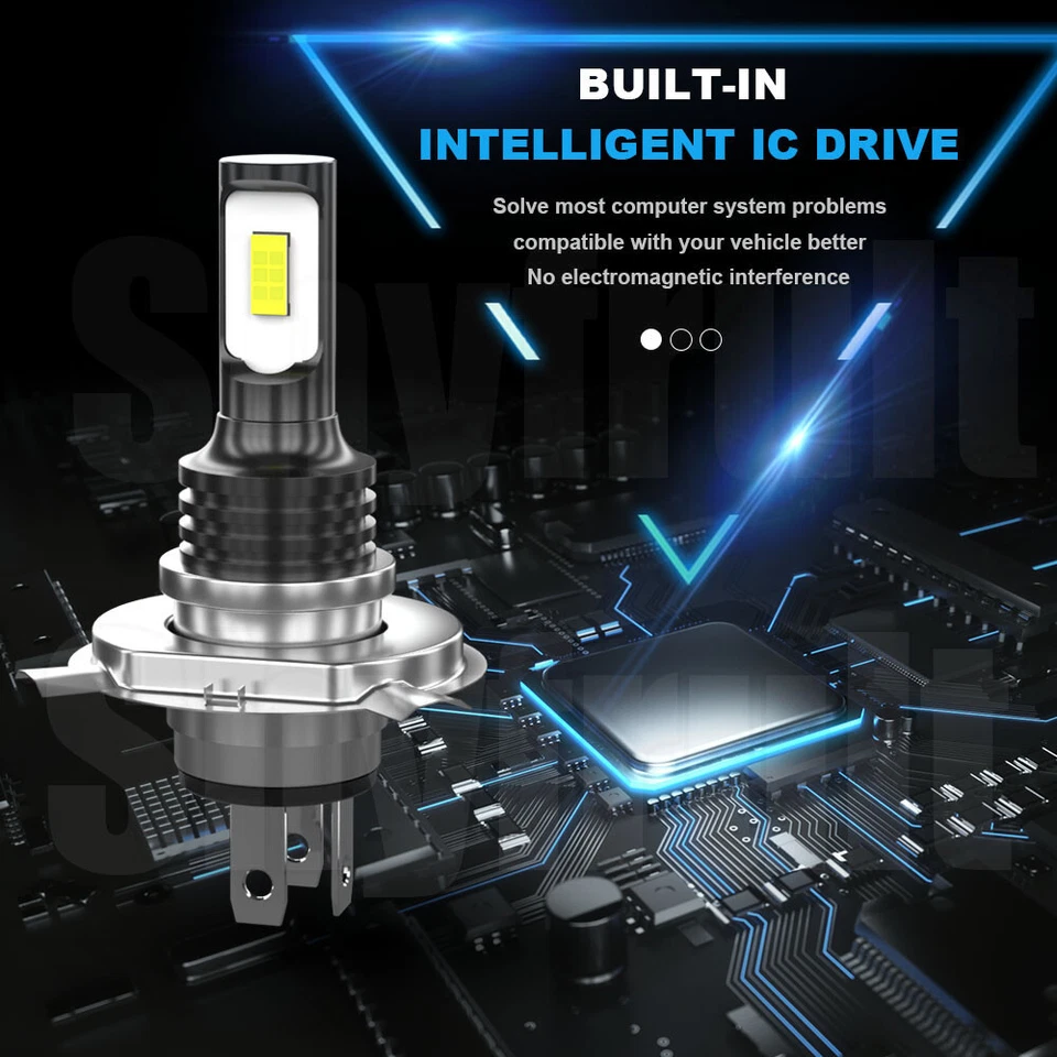 For Mercedes-Benz 380SL 450SL 560SL 4PCS 5.75" Round LED Headlights Hi-Lo Beam - Image 4 of 4